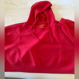 Vibrant Red Crop Top Hoodie